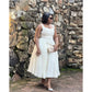 Classic Square Neck Pleated Midi Dress