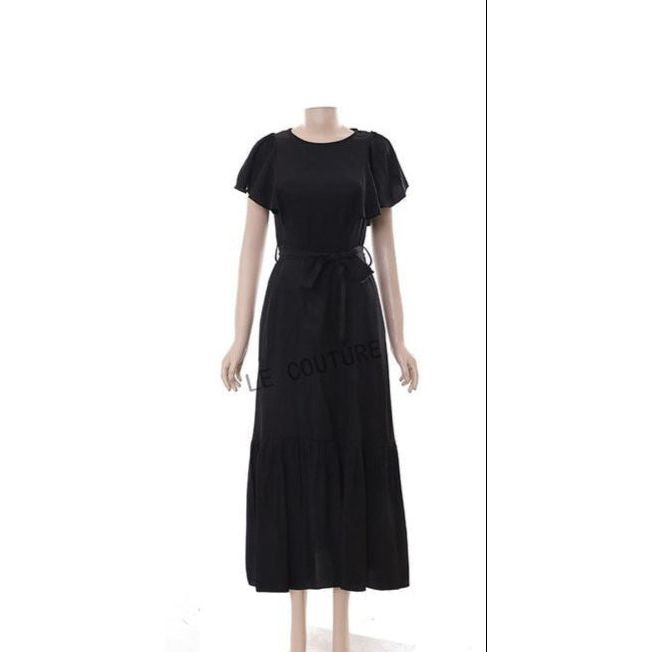 Maxi Short Sleeve Solid Color Dress