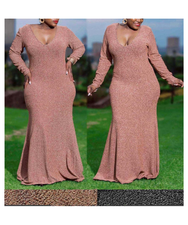 Round Neck Solid Color Maxi Dress