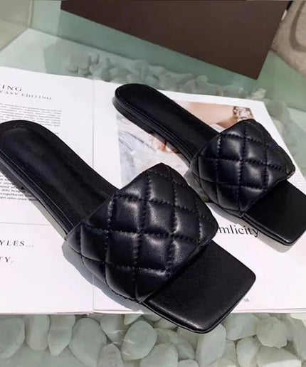 Flat Heel Summer leather Slippers
