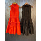 Ruffles Stand Collar Dress