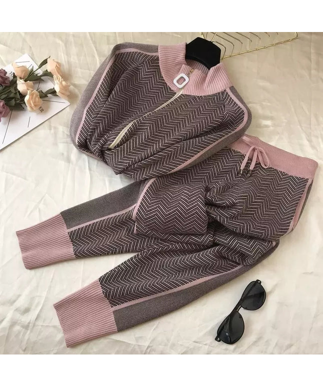 Two piece Knitted Tracksuit Set