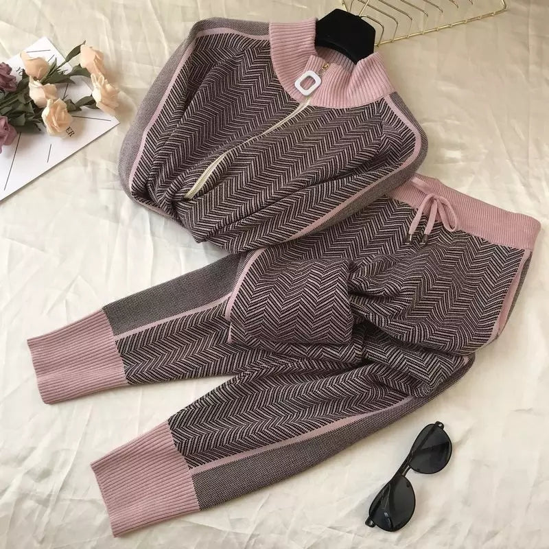 Two piece Knitted Tracksuit Set