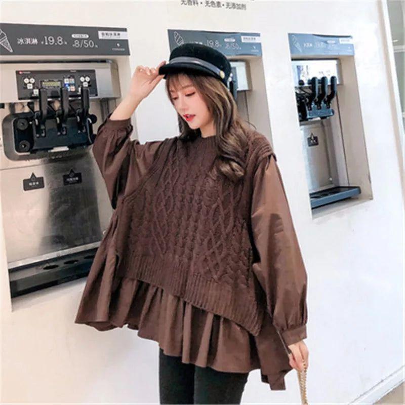 Loose Casual Pullover Long sleeve knitte sweater 