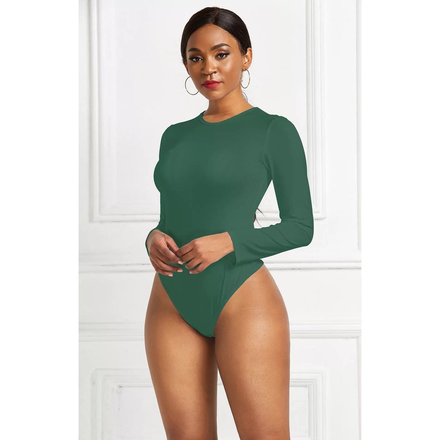 Long Sleeve O-neck Sexy Bodysuit