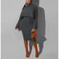 Sweater Turtleneck Dress Two-piece Set