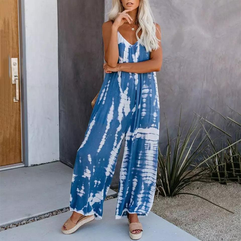 Tie Dye Loose Jumpsuit