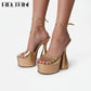 Thick Heel Platform Ankle Strap Shoes