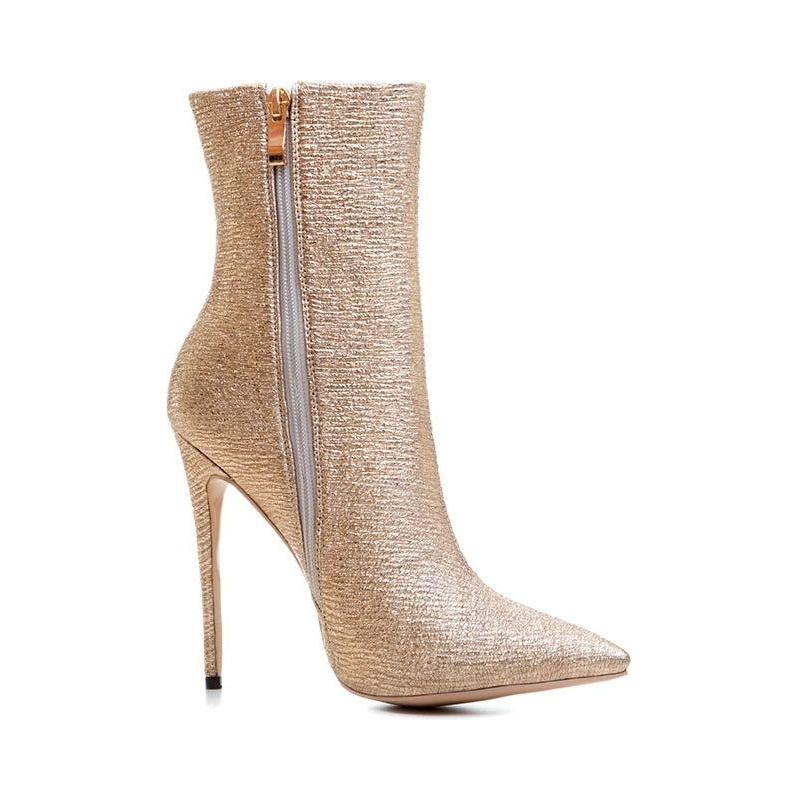 GLITTER HIGH-HEEL ANKLE BOOTS