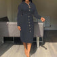 V-Neck Button Up Shirt Dress