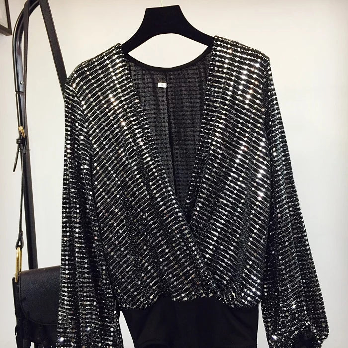 V Collar Drawstring Bodysuit