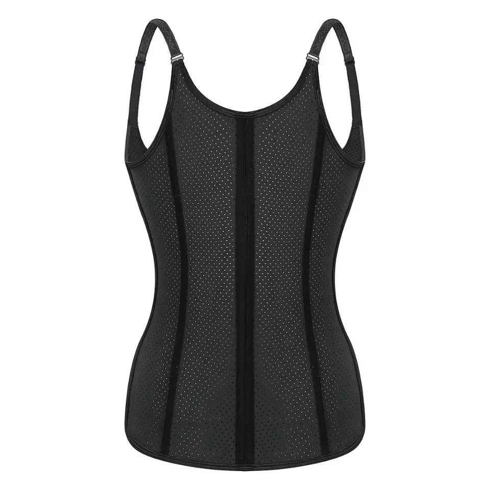 9 steel bone Breathable Latex Corset Vest Waist Trainer