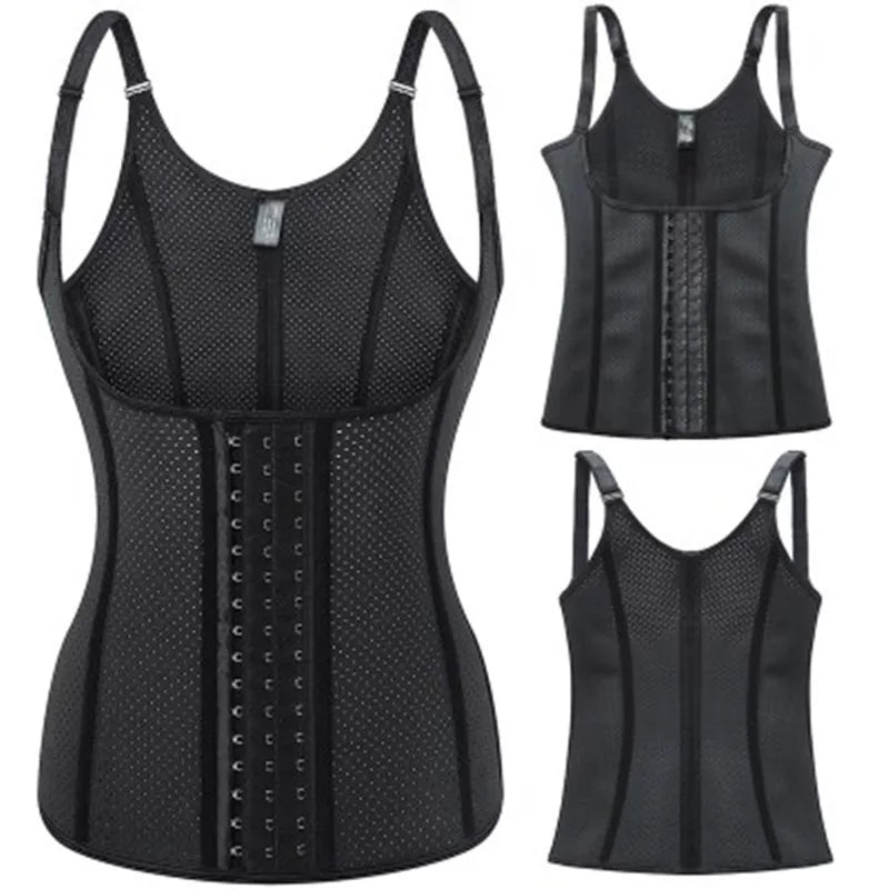 9 steel bone Breathable Latex Corset Vest Waist Trainer