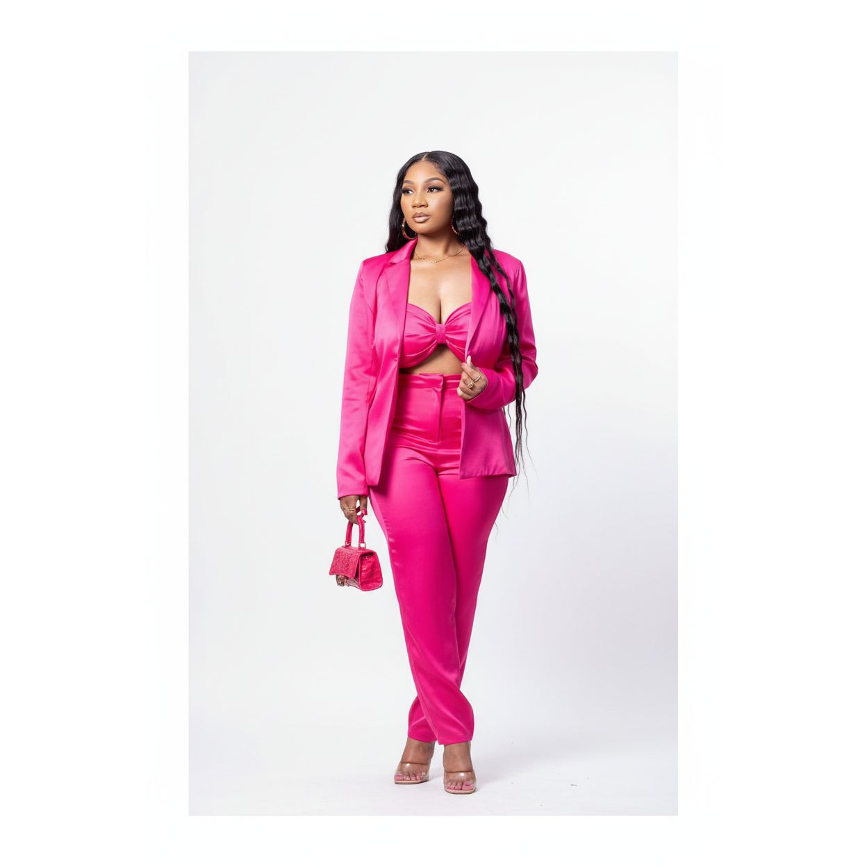 Elegant Solid Color Three Piece Outfit Set