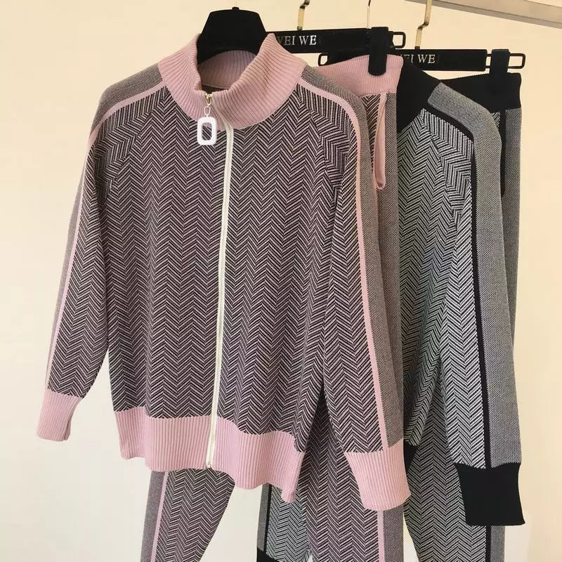 Two piece Knitted Tracksuit Set