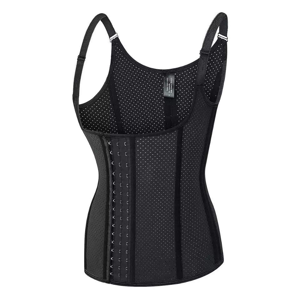 9 steel bone Breathable Latex Corset Vest Waist Trainer