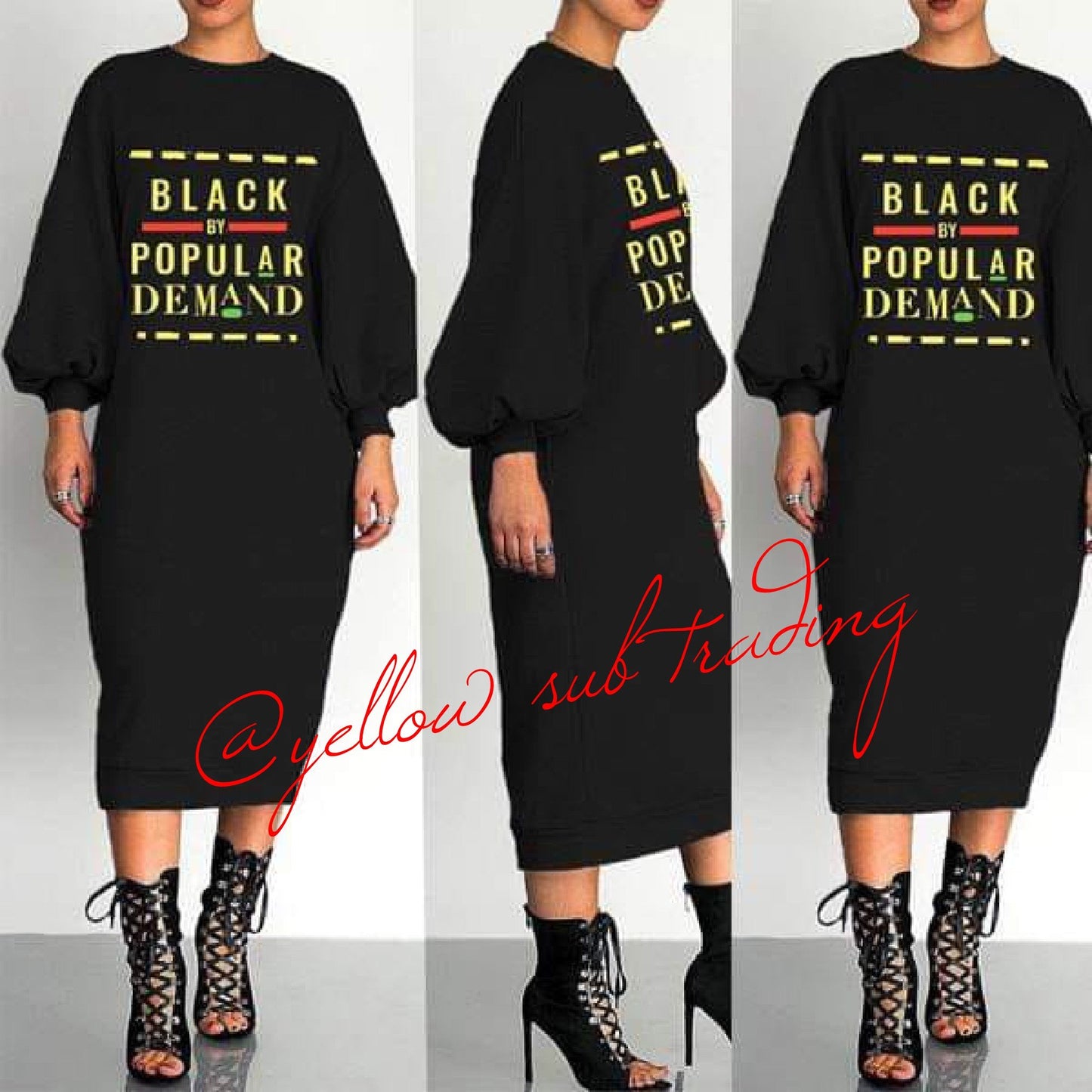 Black Popular Later Print Dress