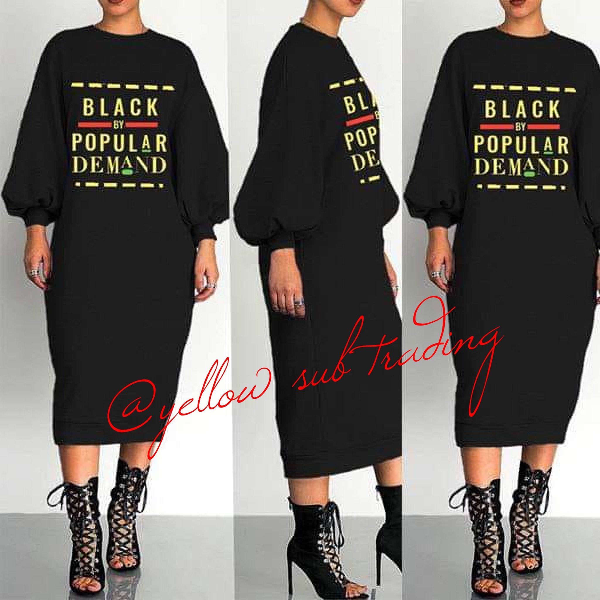 Black Popular Later Print Dress