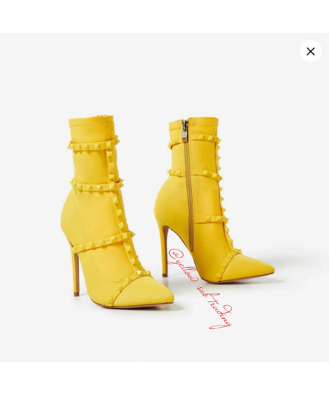 Studded Detail Sock Boots - YELLOW SUB TRADING 