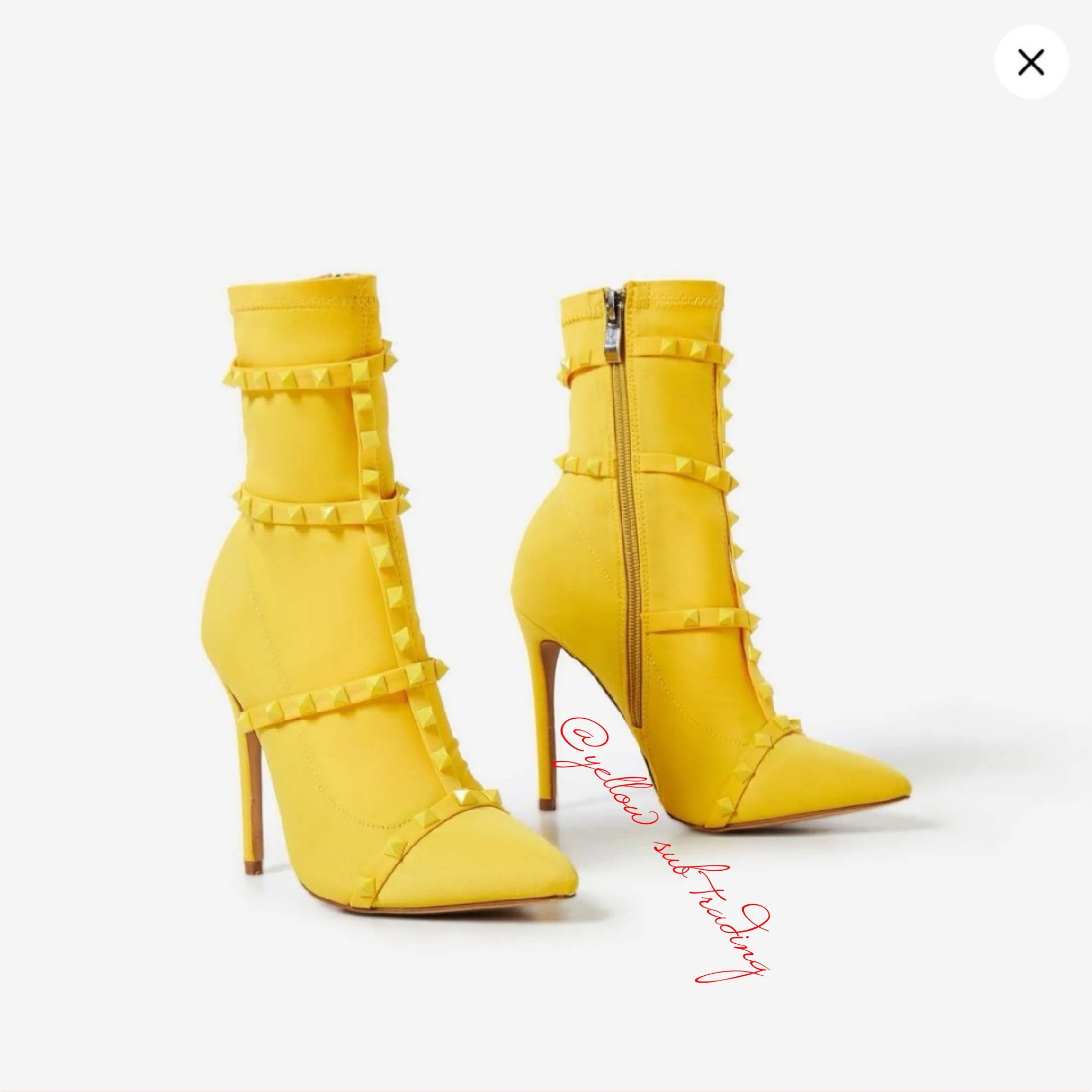 Studded Detail Sock Boots - YELLOW SUB TRADING 