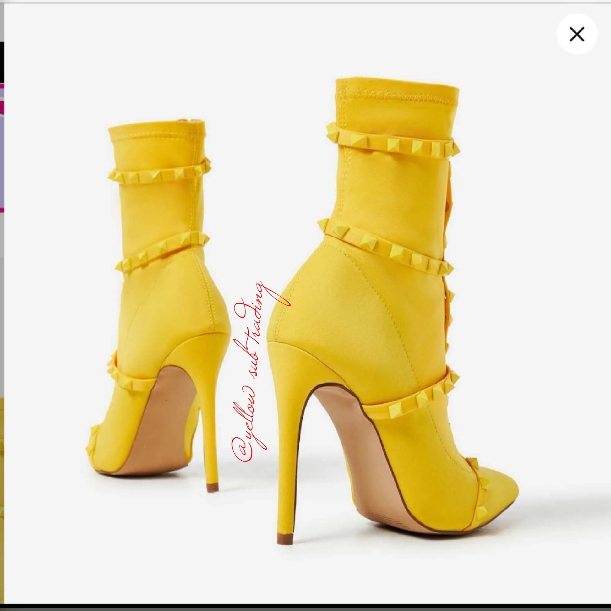 Studded Detail Sock Boots - YELLOW SUB TRADING 