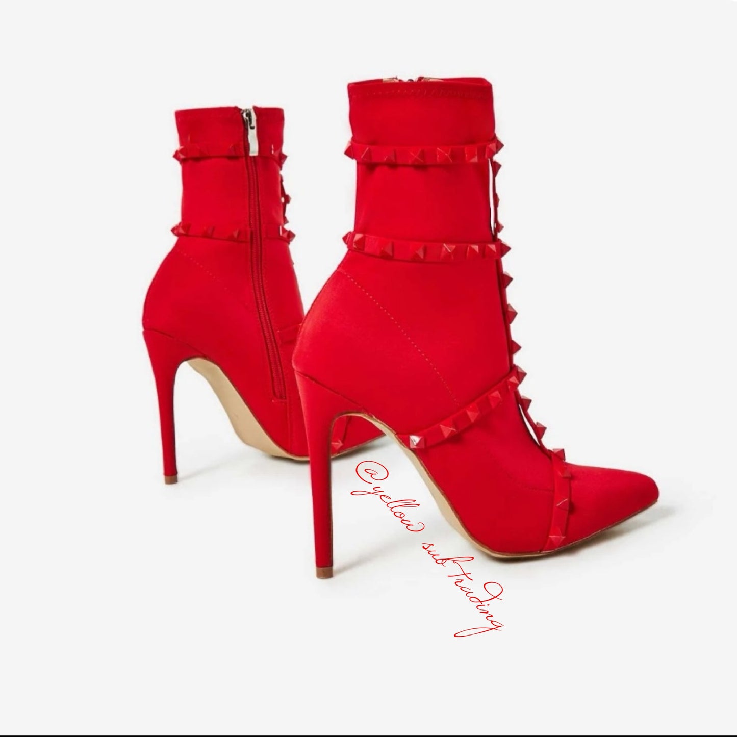 Studded Detail Sock Boots - YELLOW SUB TRADING 