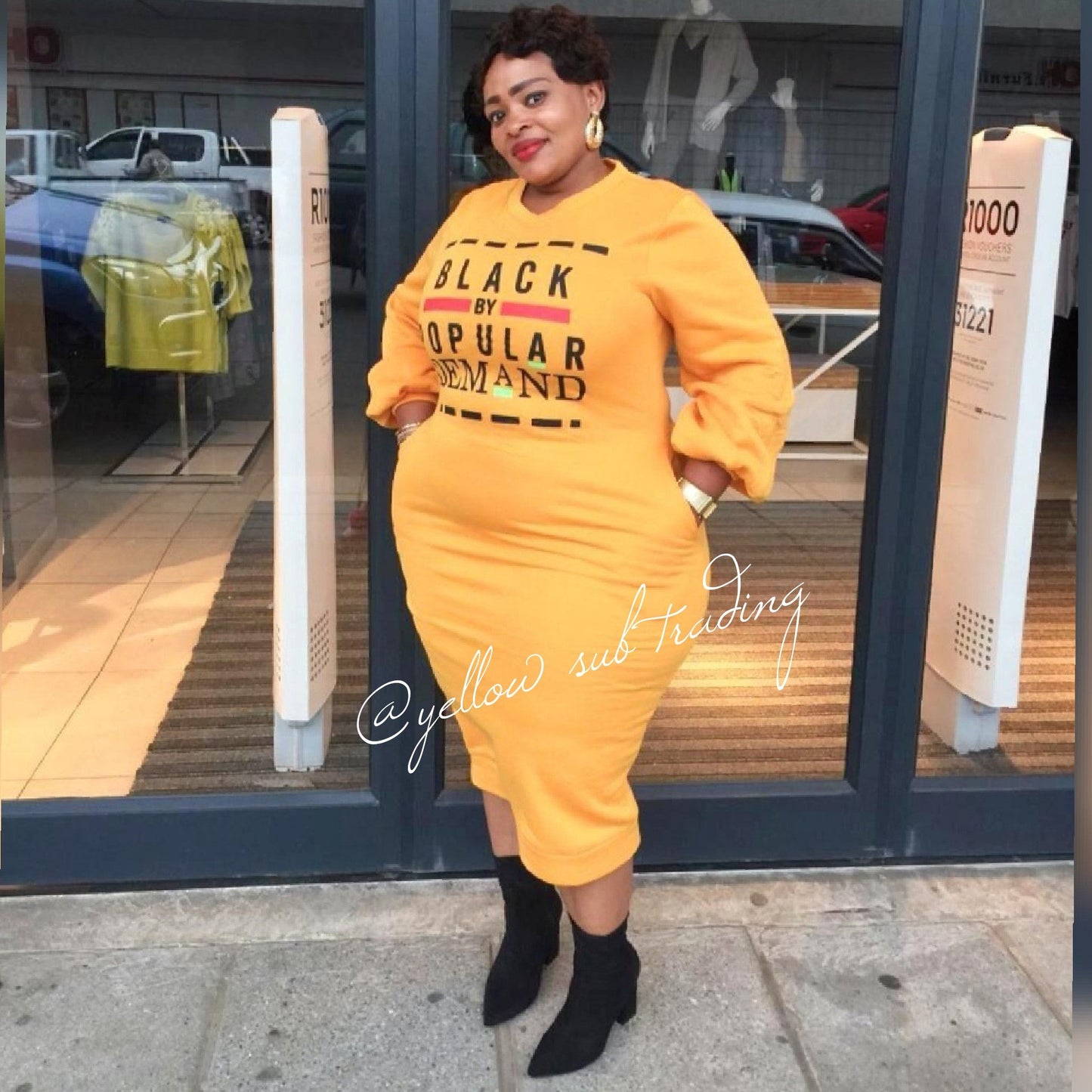 Black Popular Later Print Dress