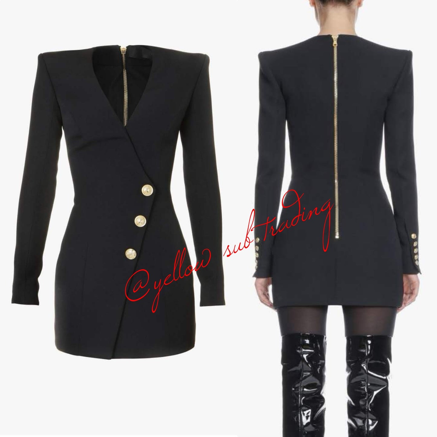 Wrap Over Mini Dress - YELLOW SUB TRADING 