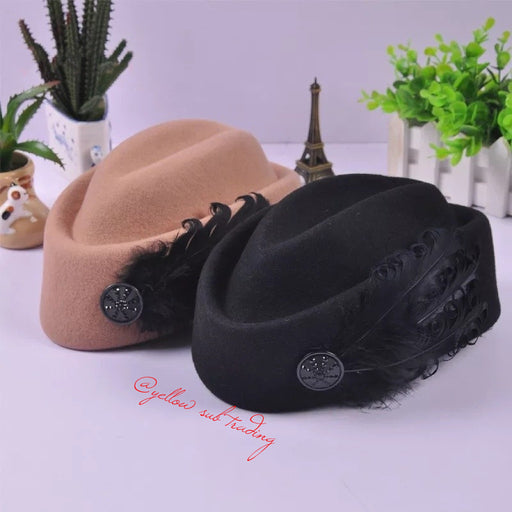 Decorated wool vintage Hats - YELLOW SUB TRADING 