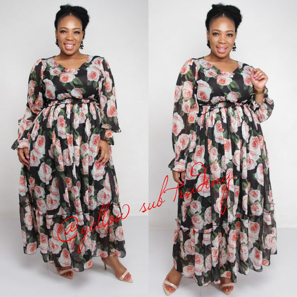 Floral Chiffon Dress – YELLOW SUB TRADING