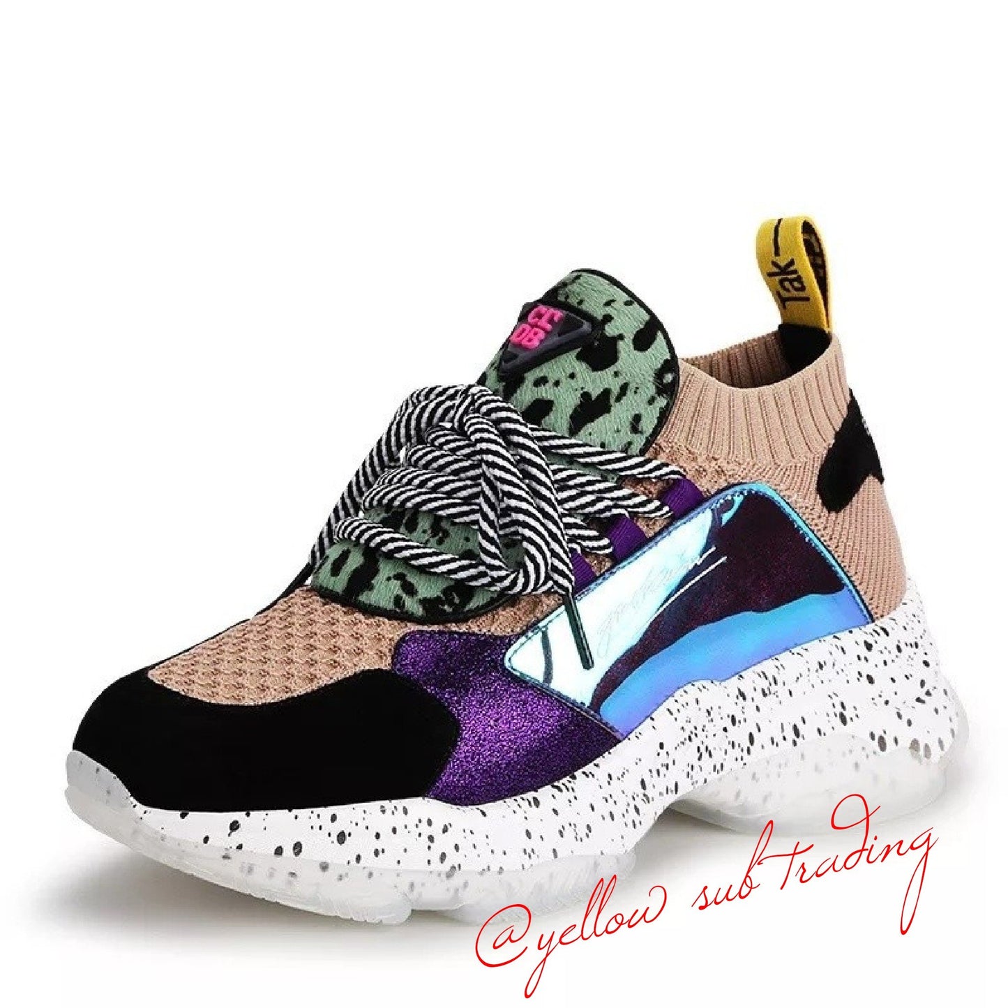 Lace Up Chunky Platform Sneakers - YELLOW SUB TRADING 