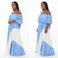 Off Shoulder Side Slit Maxi Dress