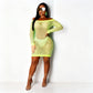 3 Quarter Sleeve Mesh Swimsuit - YELLOW SUB TRADING 
