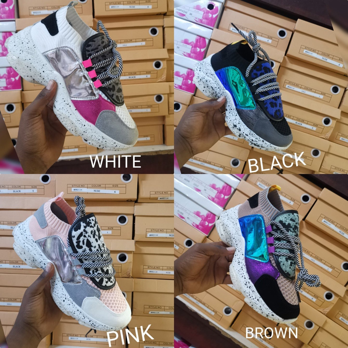 Lace Up Chunky Platform Sneakers - YELLOW SUB TRADING 