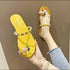 Pineapple Design Flat Slippers - YELLOW SUB TRADING 