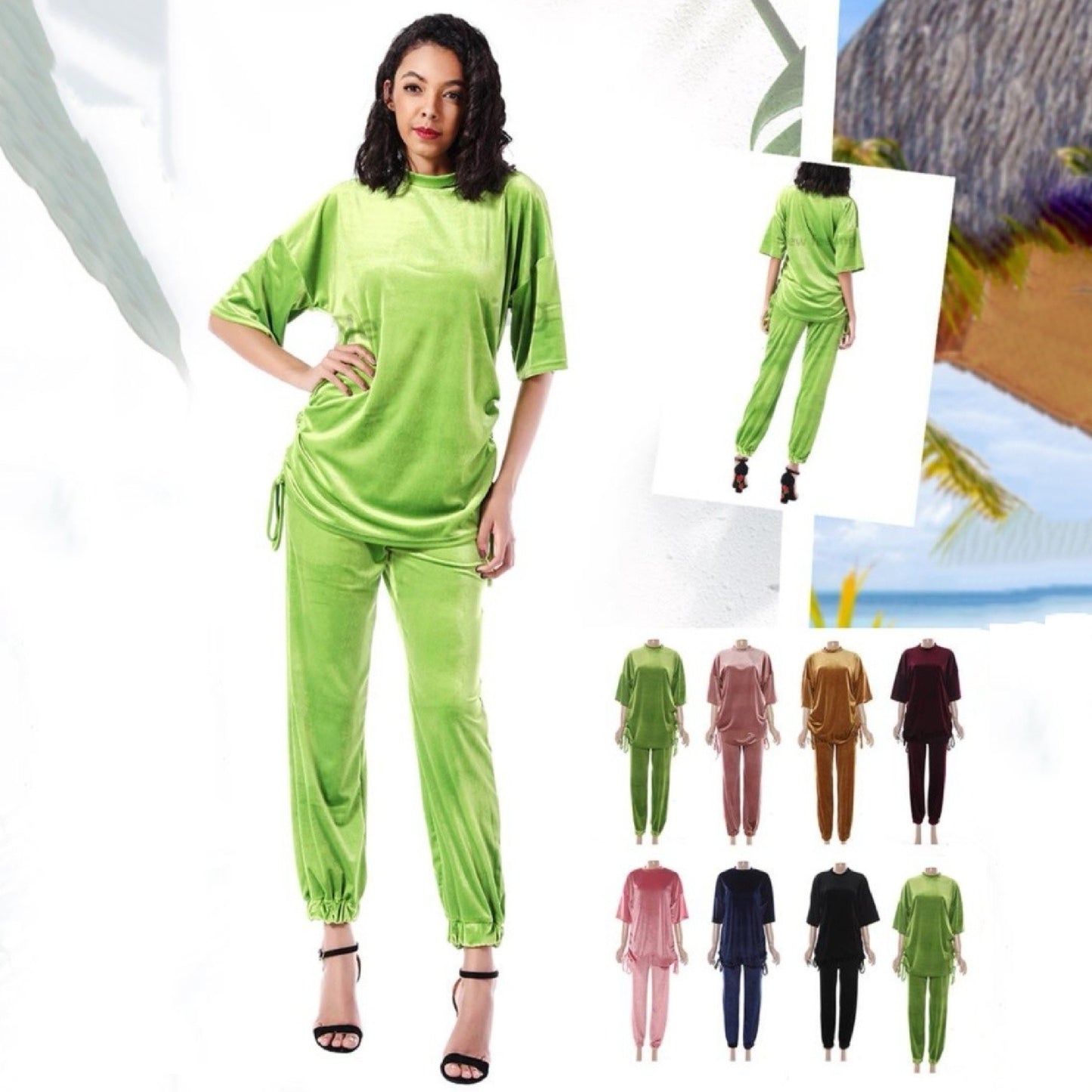 Drawstring Long Tops + Pants Two Piece Sets - YELLOW SUB TRADING 