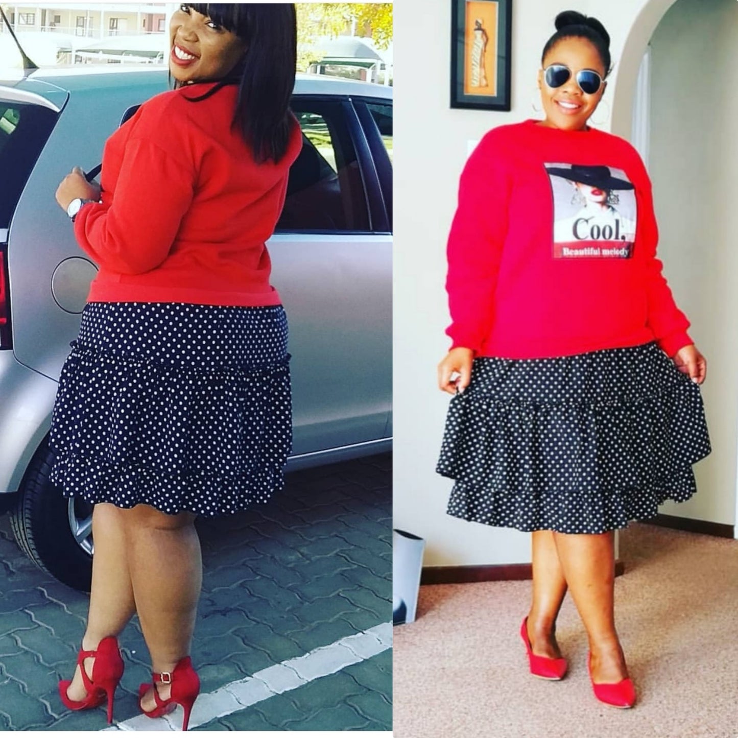 Character Print Sweater Dress - YELLOW SUB TRADING 