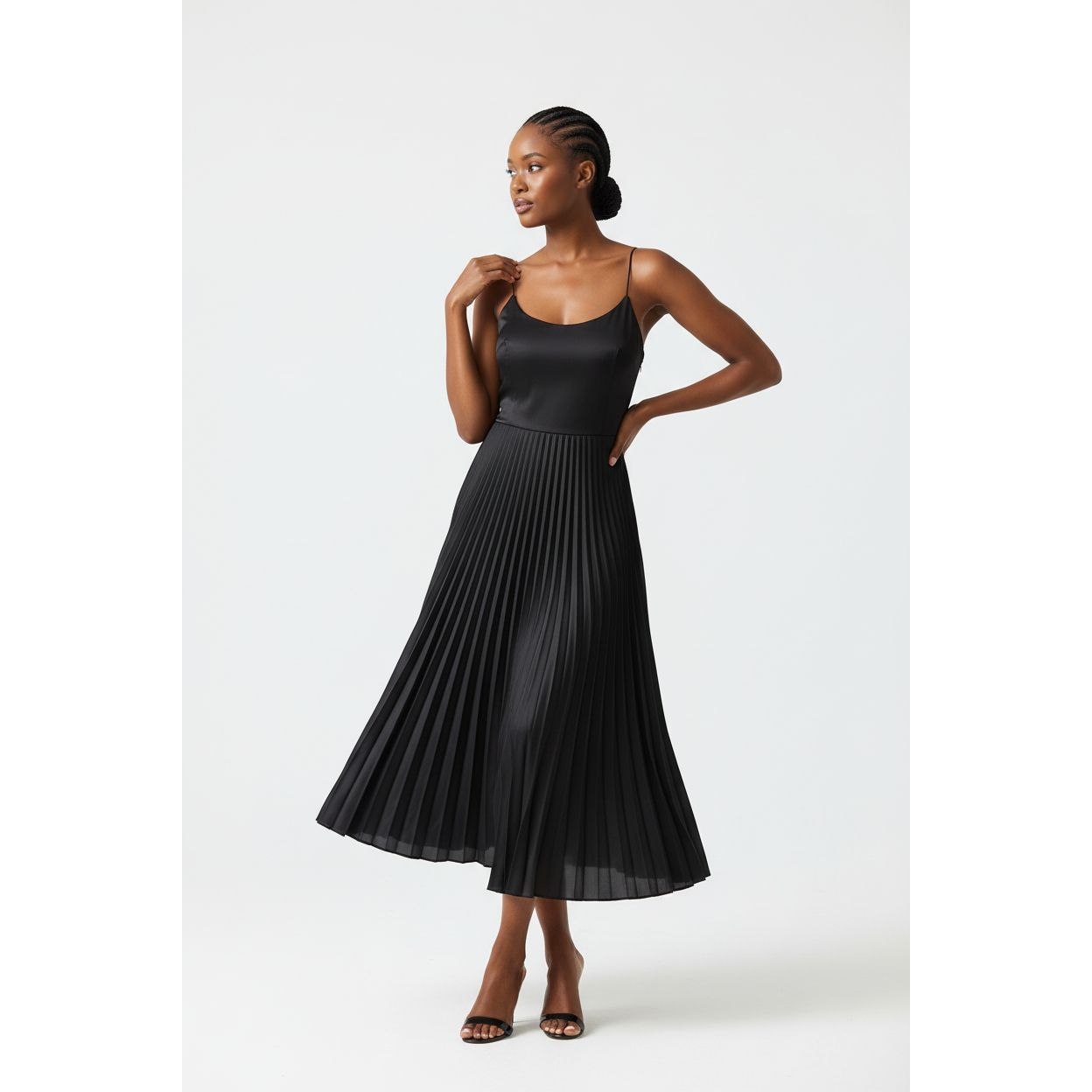 Pleated Midi Dress