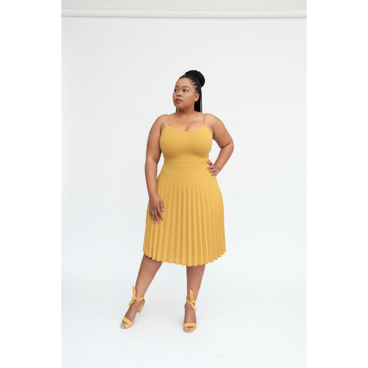 Pleated Midi Dress