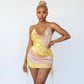 Satiny Drawstring Mini Dress 
