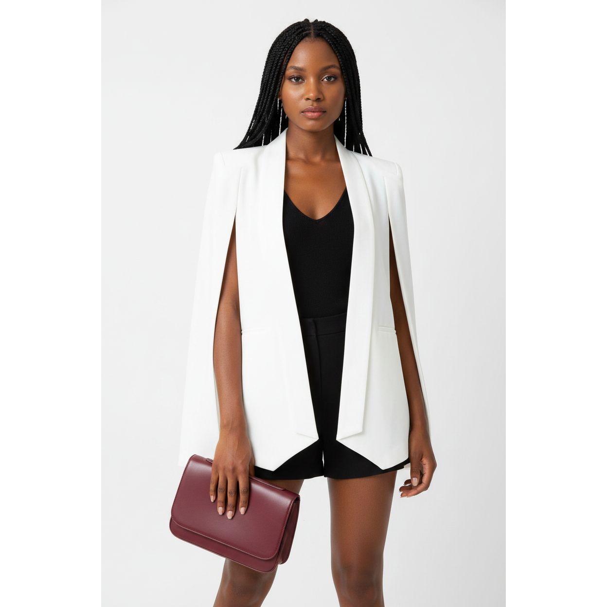 Short Cape Blazer Coat