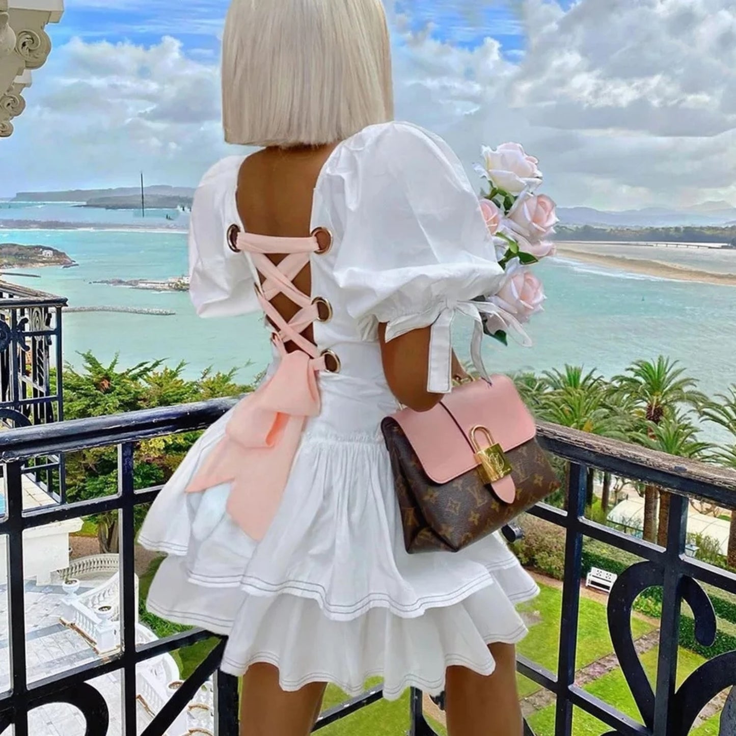 Lace up Hollow Out Back Sexy Dress