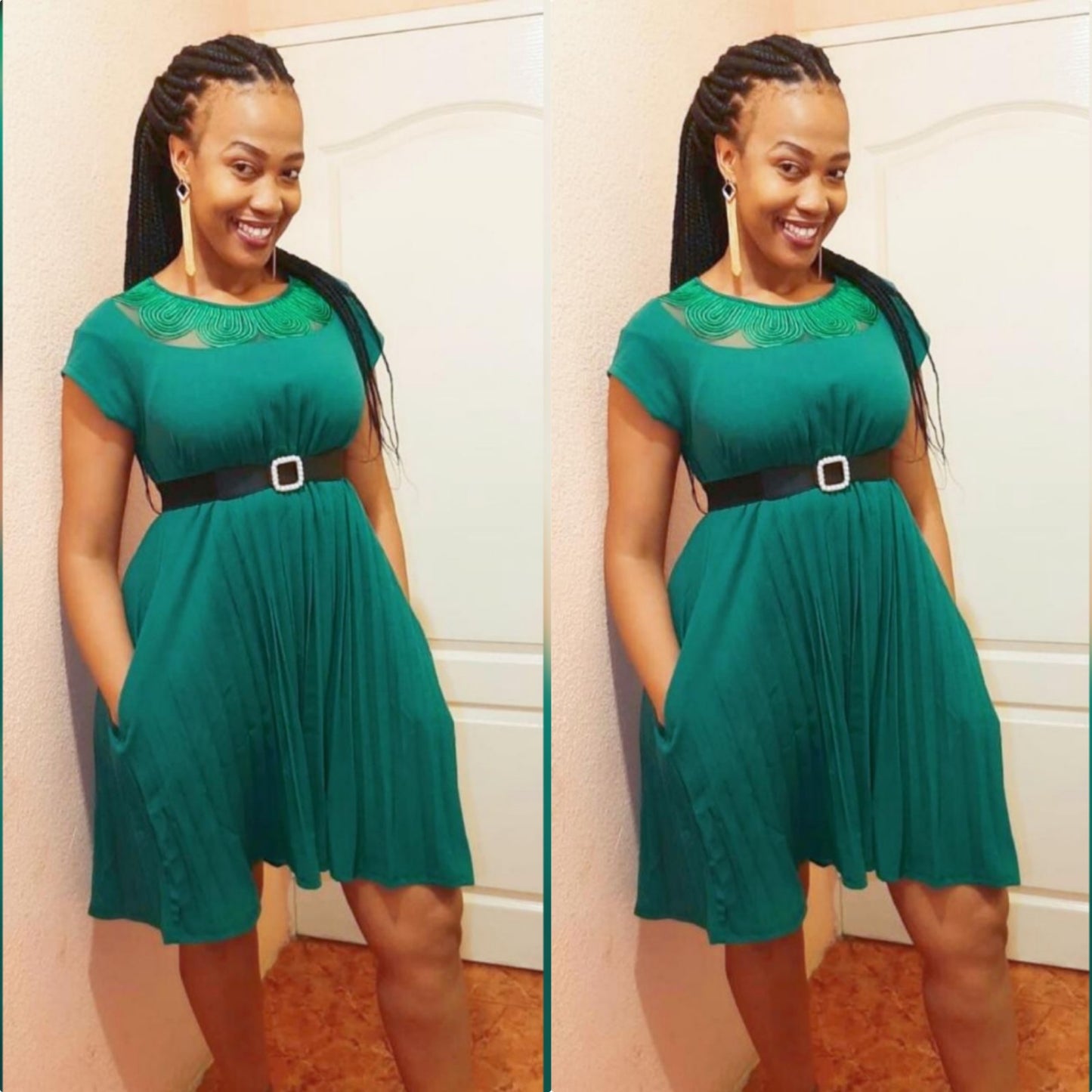 Pleated Plus-size Dress 