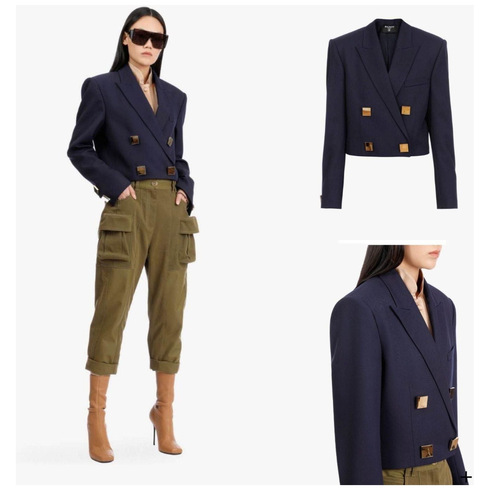 Double Breasted Short Blazer