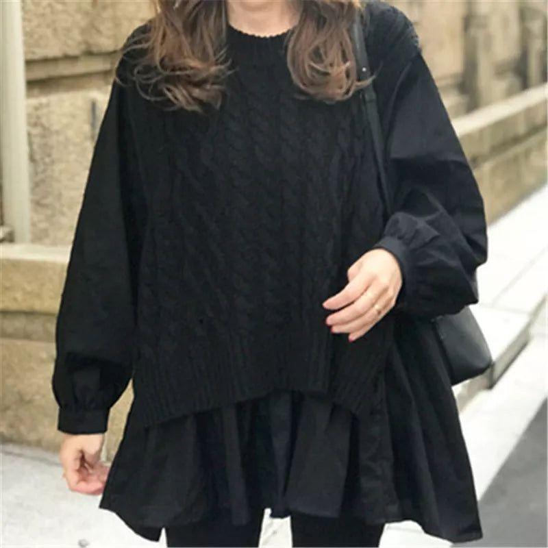 Loose Casual Pullover Long sleeve knitte sweater 