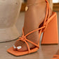 Square Toe Ankle Strap Heel