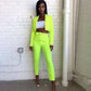 High Wasted Pants And Blazer Set - YELLOW SUB TRADING 