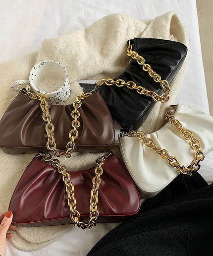 Chain Folds Designer Shoulder Bags