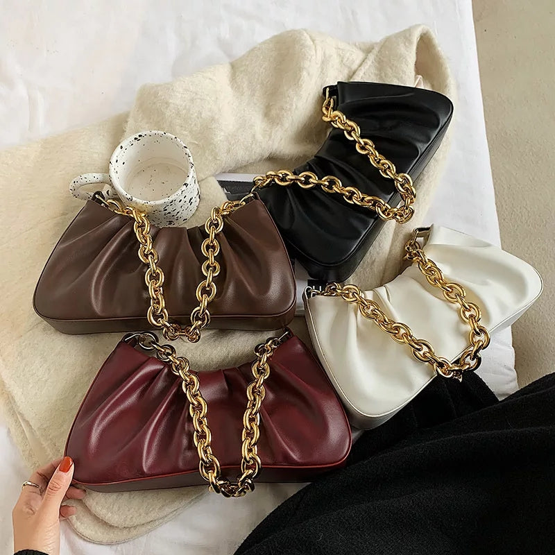 Chain Folds Designer Shoulder Bags — YELLOW SUB TRADING