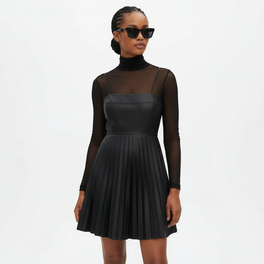 Faux Pleated Dress 